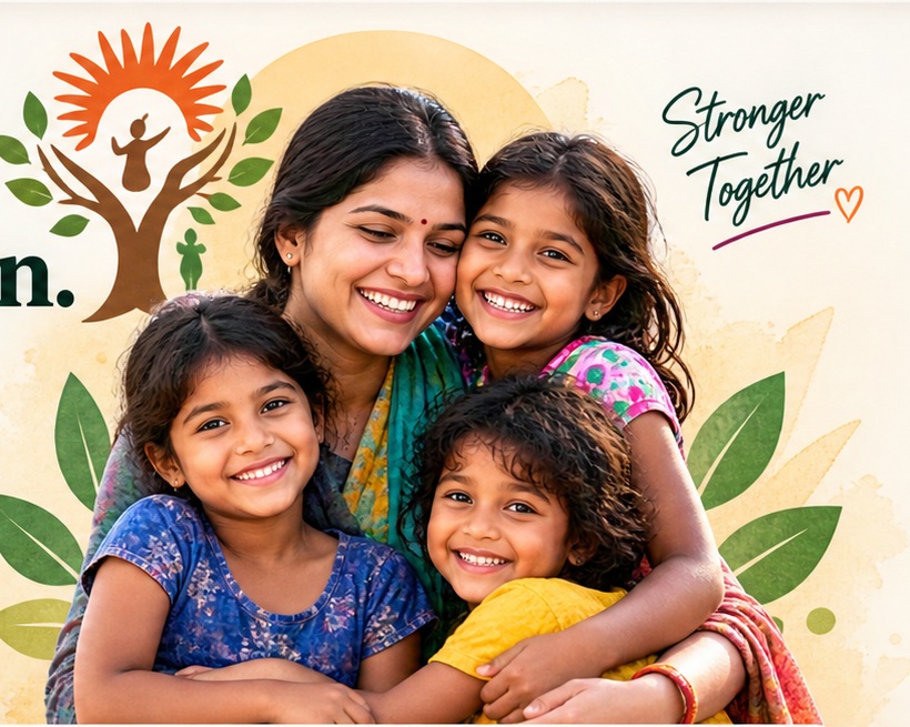 Illustration representing Satya Foundation's mission for women and children
